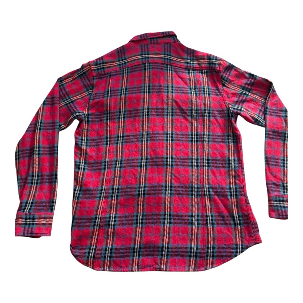 Corridor New York Men’s Red Plaid 100% Cotton Size L Long Sleeve Flannel Shirt - Picture 3 of 11